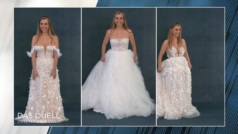 Für welches Kleid entscheidet sie sich?