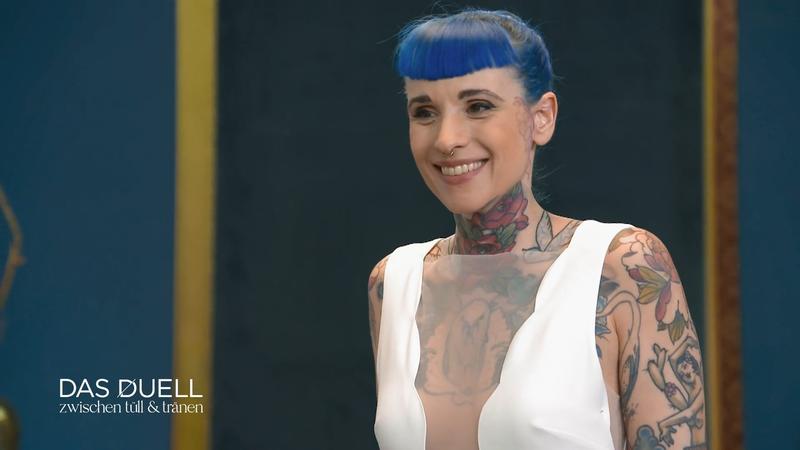 Braut Madlen in einem cleanen Modell