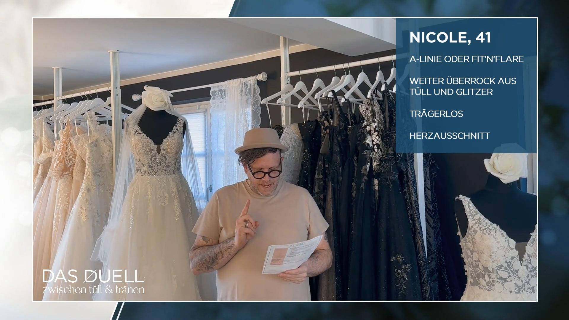 Braut Nicole stellt hohe Ansprüche an ihr Traumkleid