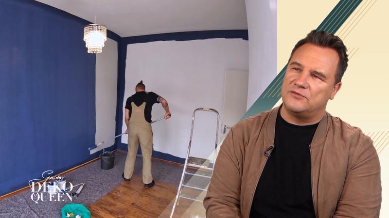Die Wand wird blau!