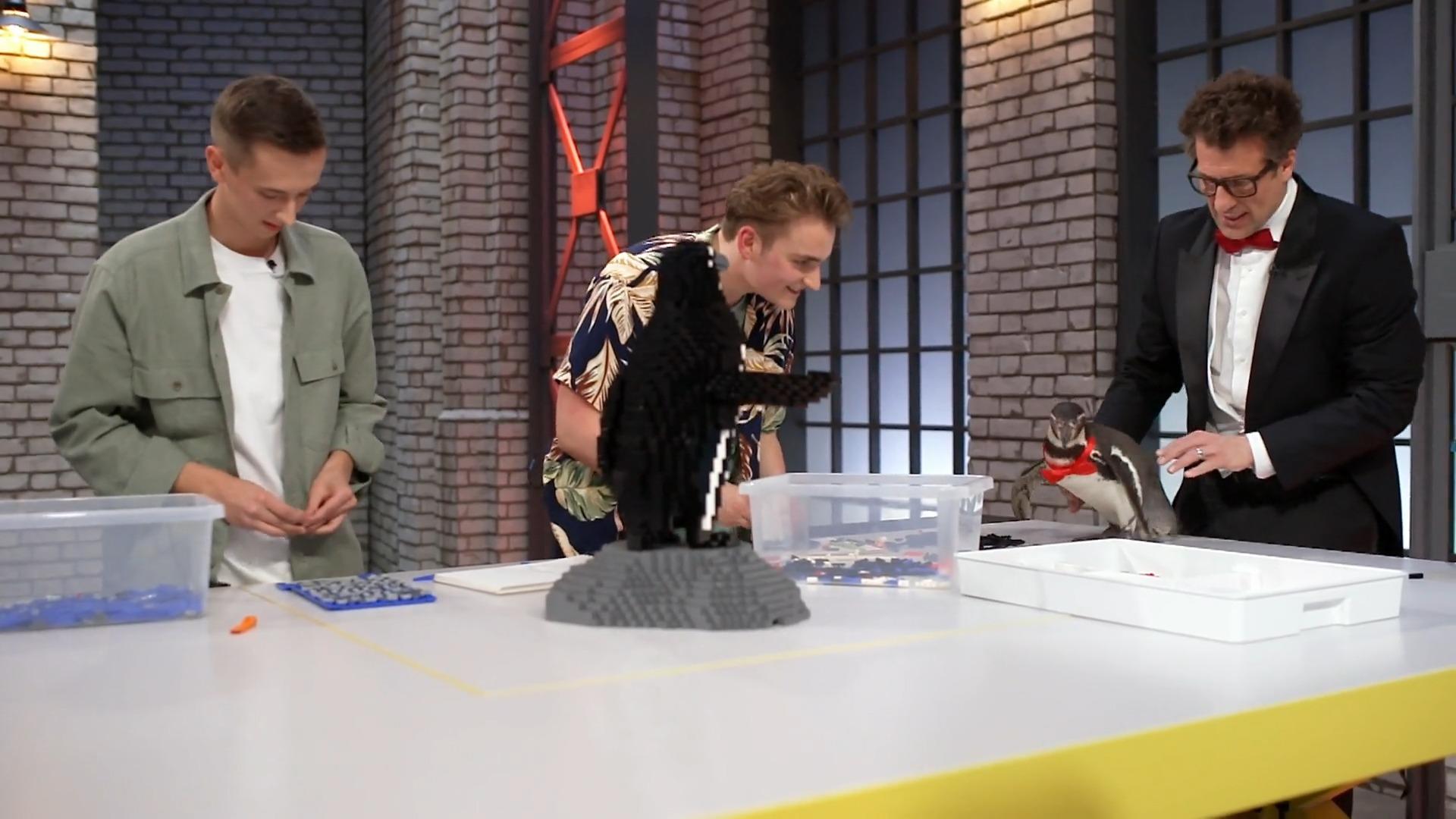 Daniel Hartwich und Pinguin Chester besuchen Leon und Marc