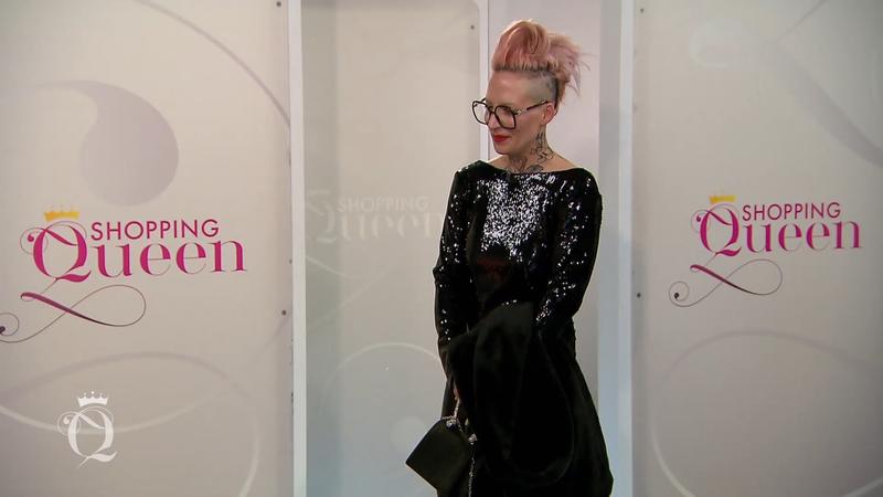 Vanessa glänzt im schwarzen Pailletten-Kleid