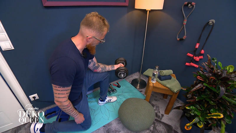 Martins neues Arbeitszimmer mit Sportecke