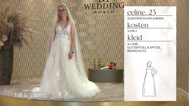 Braut Celine hat sich für ihr Kleid entschieden