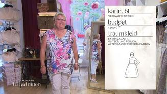 Im Dirndl will Karin das Leben feiern