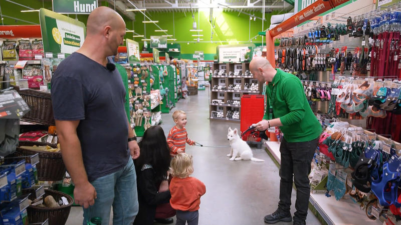 Erste Shoppingtour für Welpe Elea