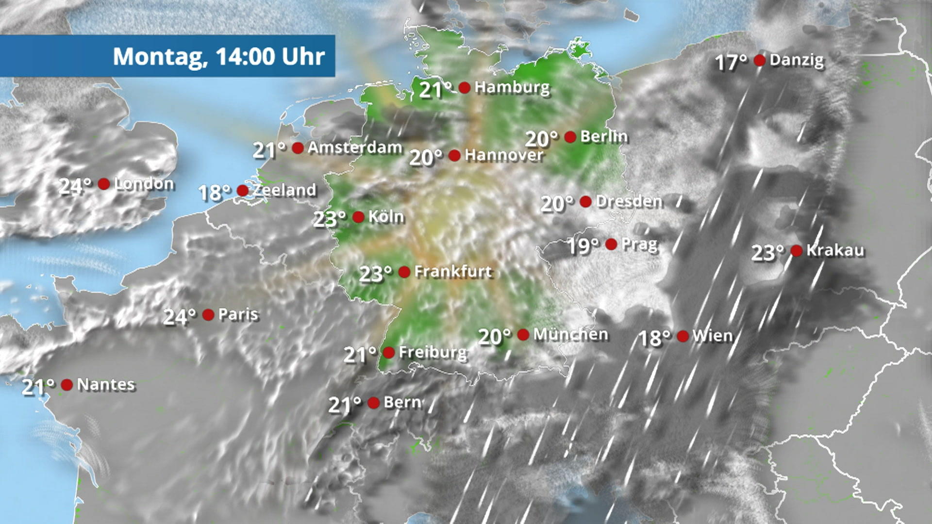 Der Regen- und Wolkenfilm für die kommenden 48 Stunden
