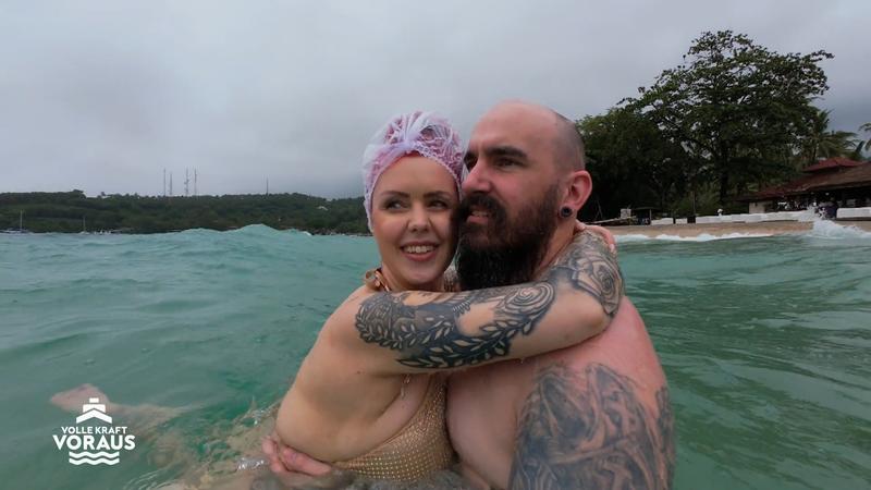 Yvonne und Kevin trotzen dem Regen