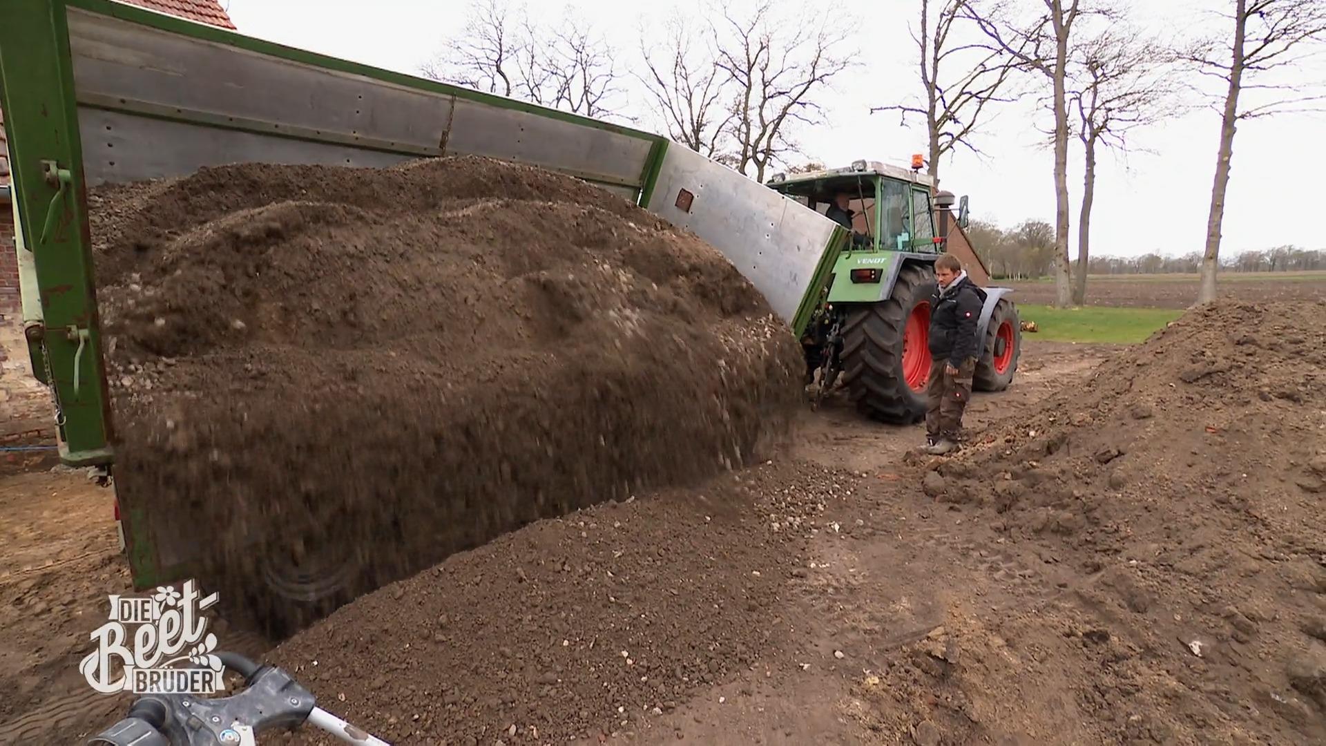 Schotter satt auf der Baustelle