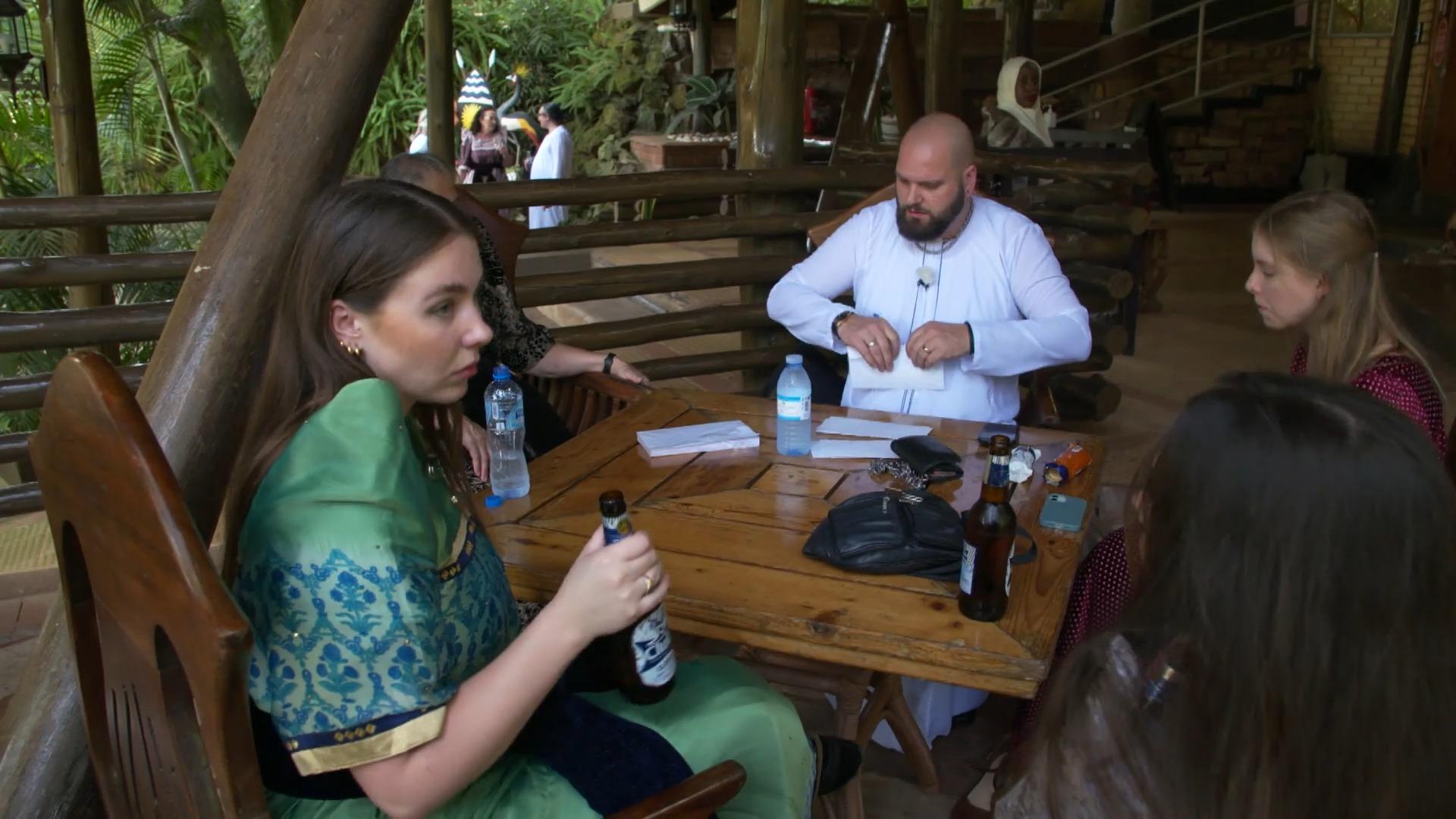Bierpause für die Familie aus Deutschland